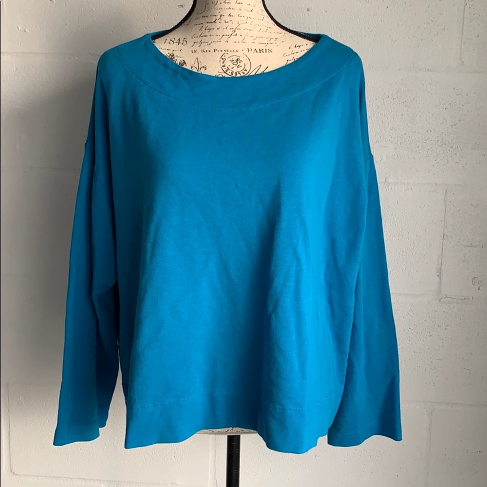 Bryn Walker kingfisher Teal Turquoise Boxy Spa T Shirt| Top M